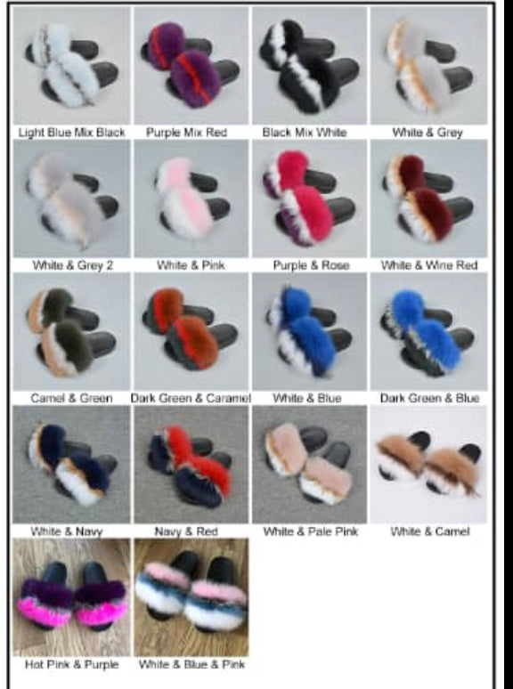 Fox Fur Multicolor Slippers2