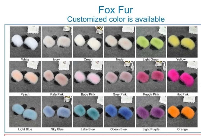 Fox Fur Slippers